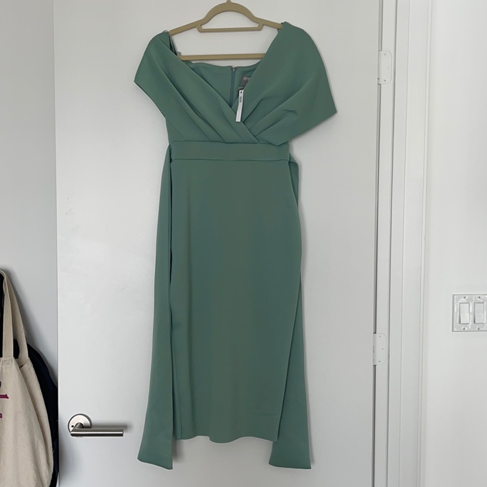 ASOS green dress. Asymmetrical, Tight.
